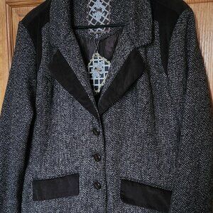 Womens dark brown tweed blazer Dollhouse outerwear